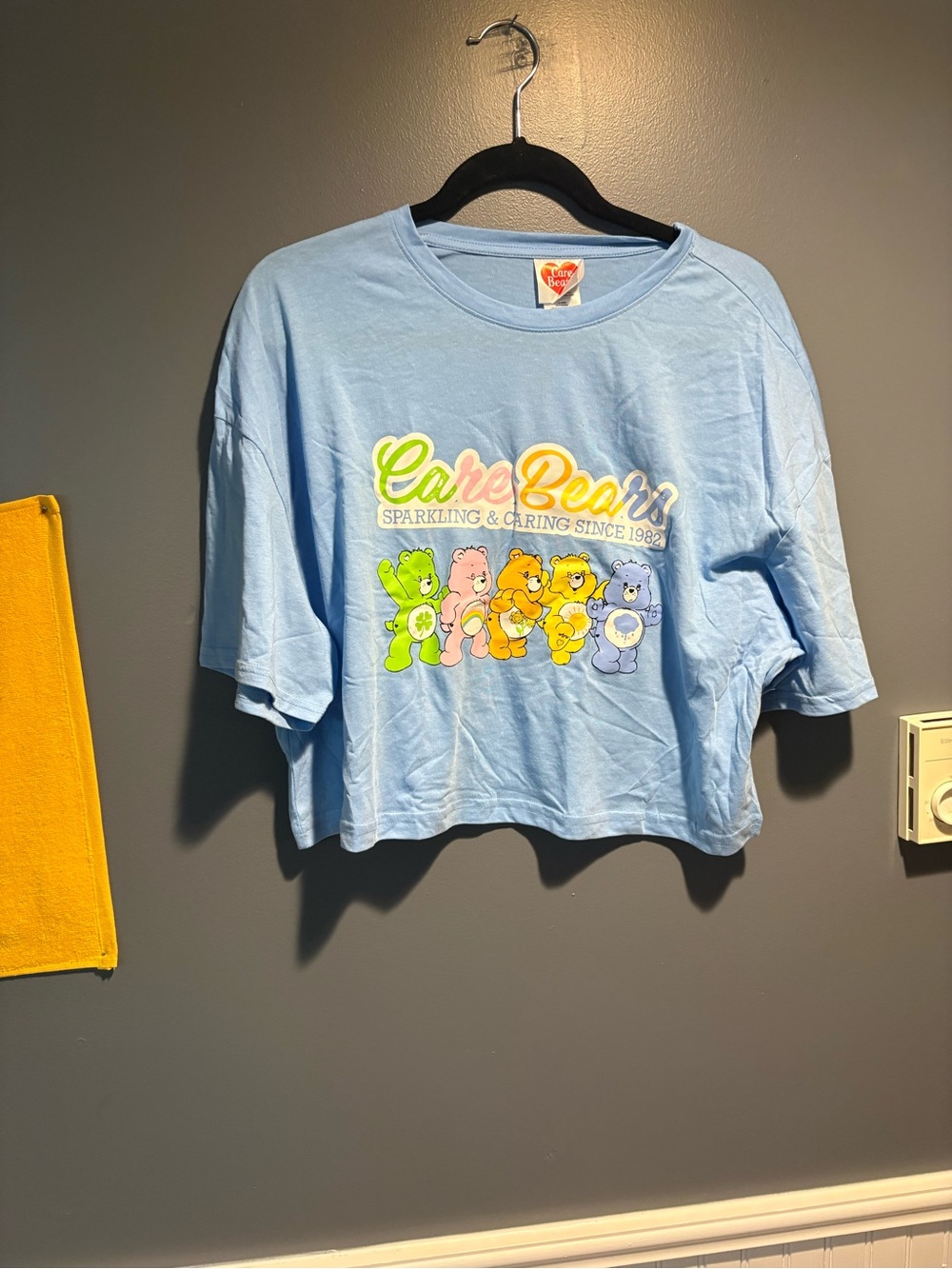 ๐ฅBuy 2 Get 1 Free๐ฅ Care Bears Graphic Cropped Tee - Light Blue